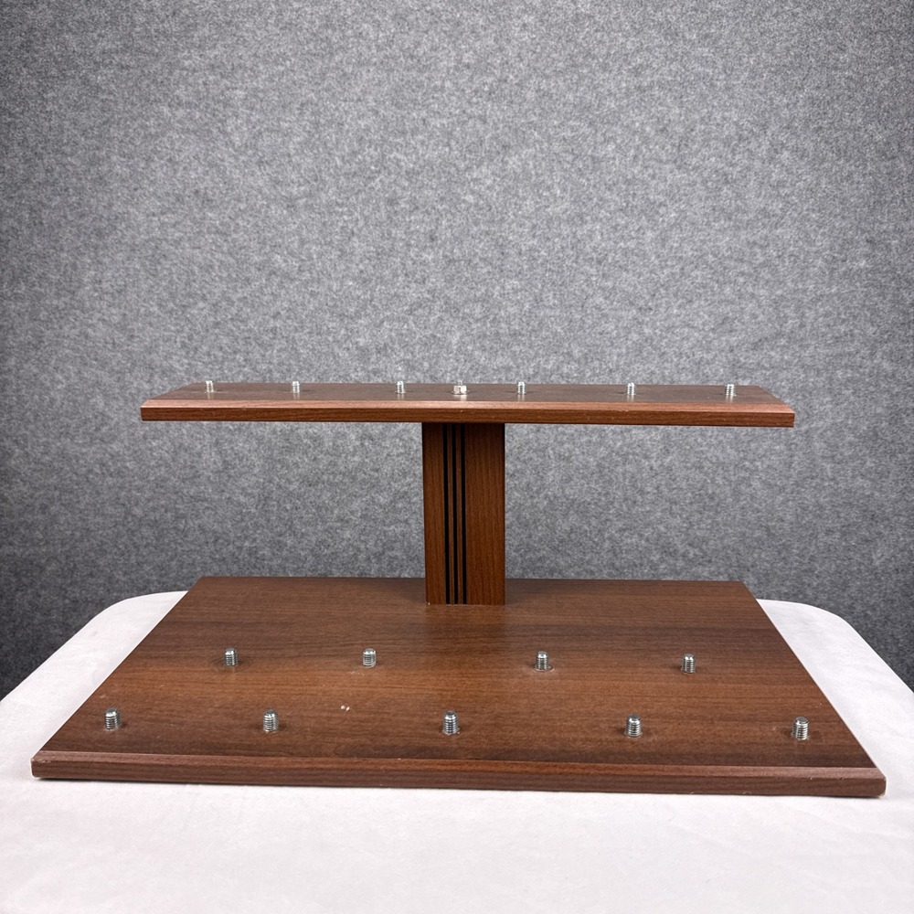 Wood Beer Tap Handle Display Stand‎ 16 Capacity Two Tier Brown Bar Rack 18 Inch